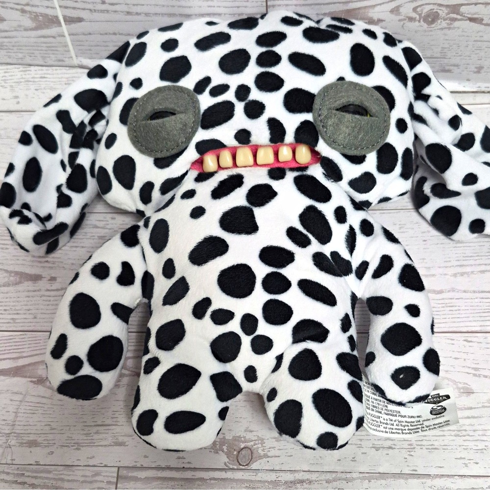 Fuggler Spotted Dog Dalmatian Plush Small 2024 Button Eyes White Black